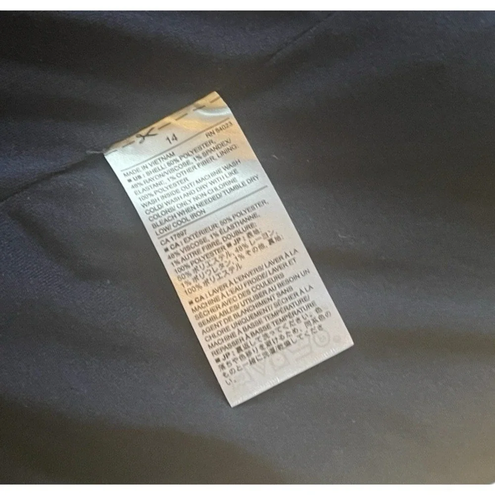Banana Republic Women's Size 14 Skirt Pencil Career Tulip Navy White Pockets - Picture 4 of 8